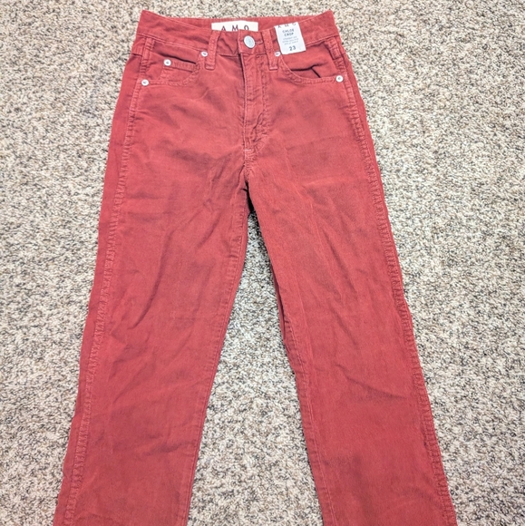 AMO NWT Red Corduroy Chloe Cropped Pants - Picture 3 of 14